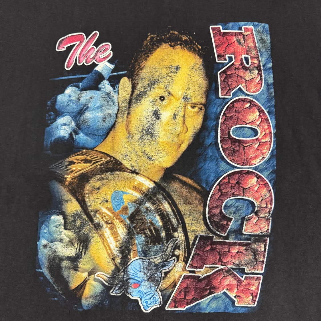 빈티지 90s WWF The Rock Raptee 더락 랩티셔츠 상품이미지3