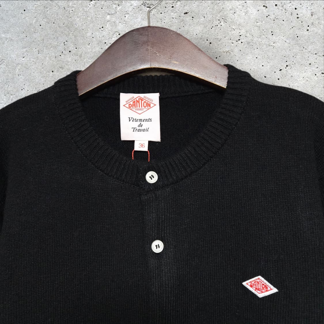 단톤 크루넥 니트 가디건 블랙 (95/M) 상품이미지2