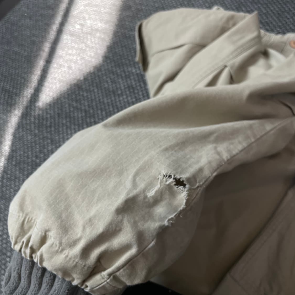 (밴딩) 낫포너드 연베이지 카고 데님 팬츠 L 상품이미지5