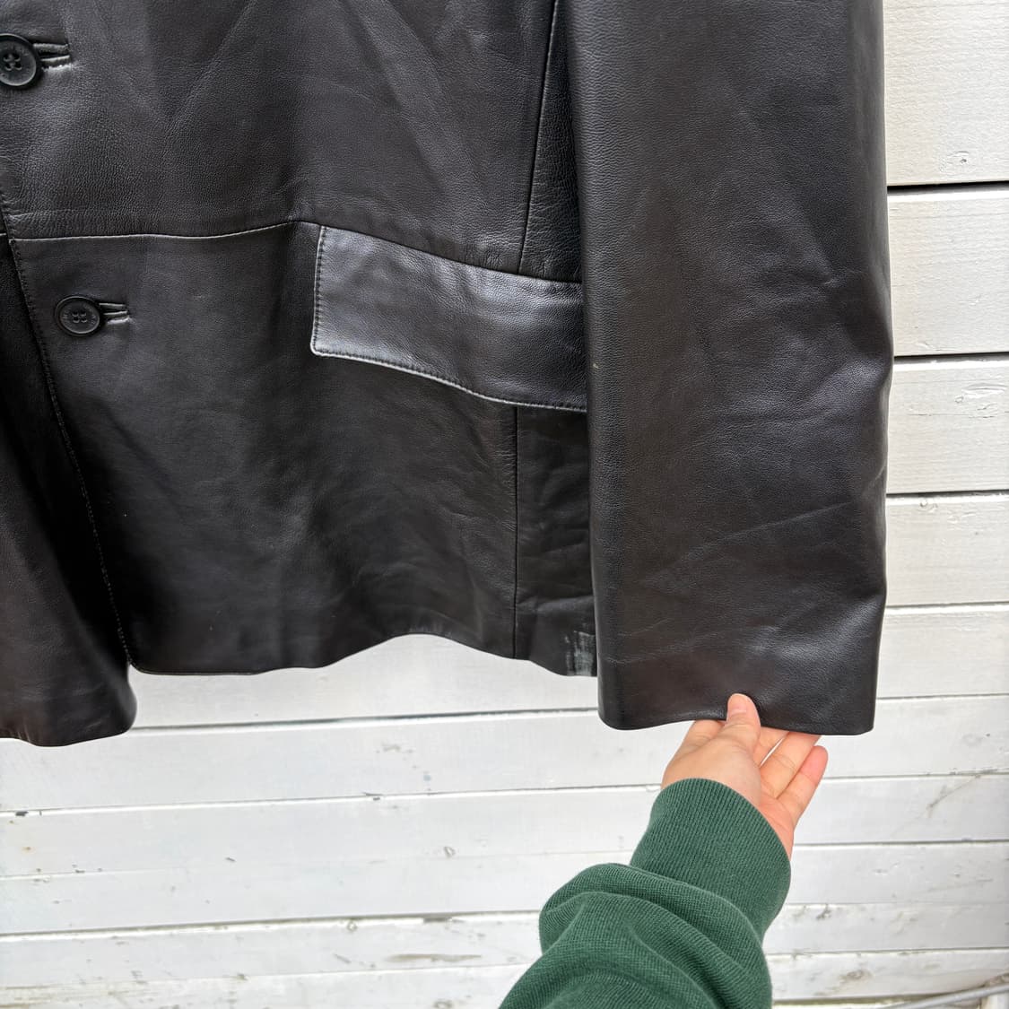 Vintage 빈티지 레더 가죽 블레이저 자켓 상품이미지4