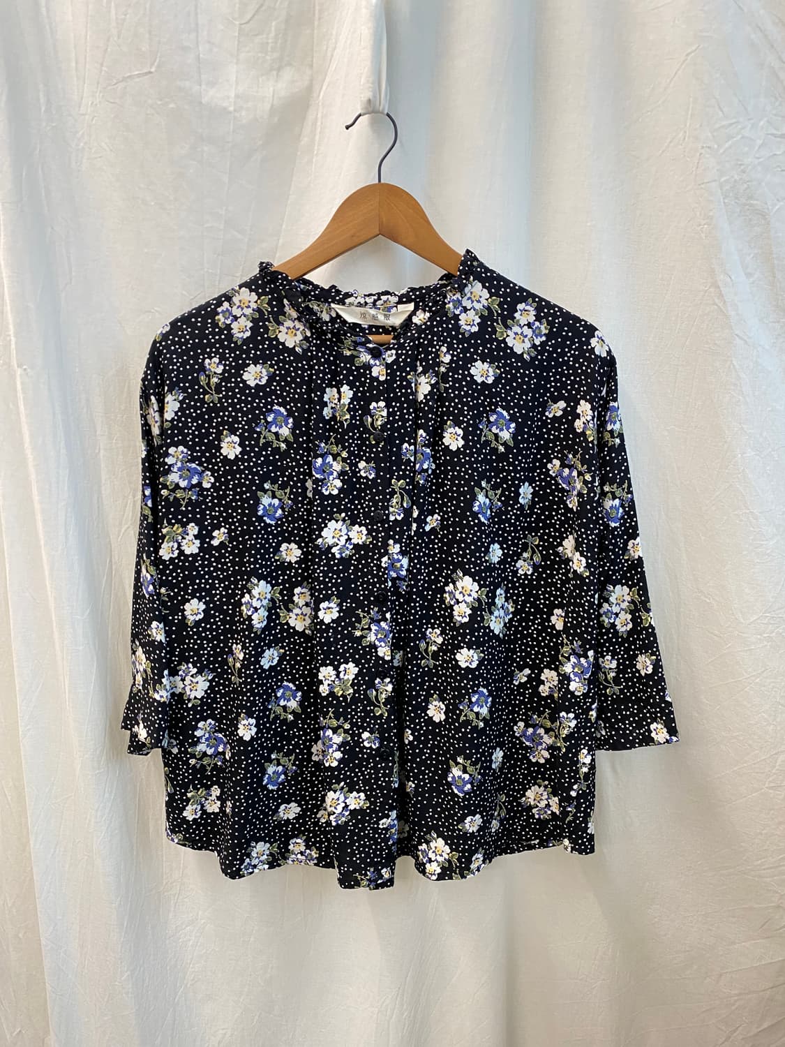 플라워패턴 6부 블라우스(M) 상품이미지1