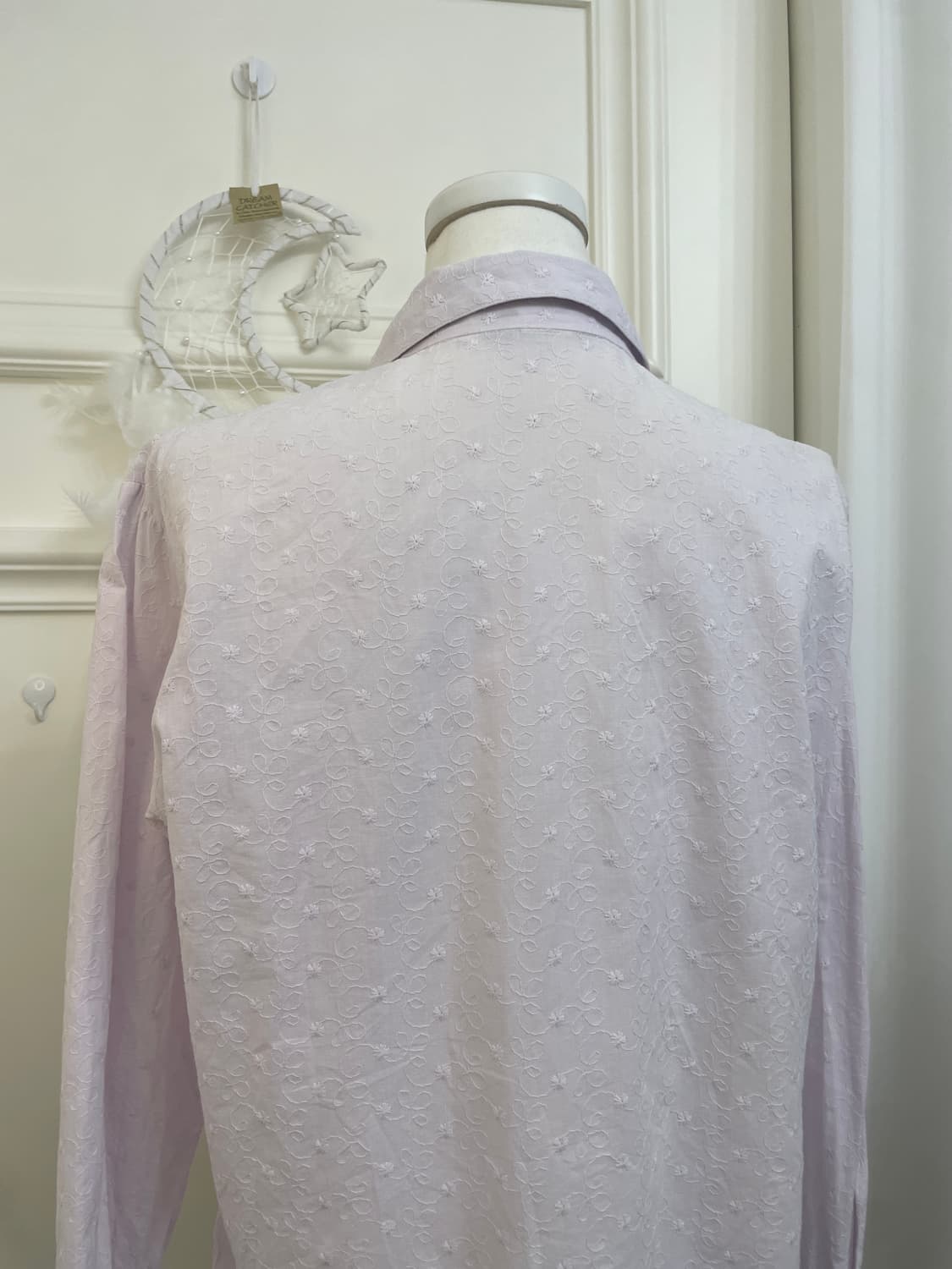 lavender lace embroidery cotton shirt 상품이미지4