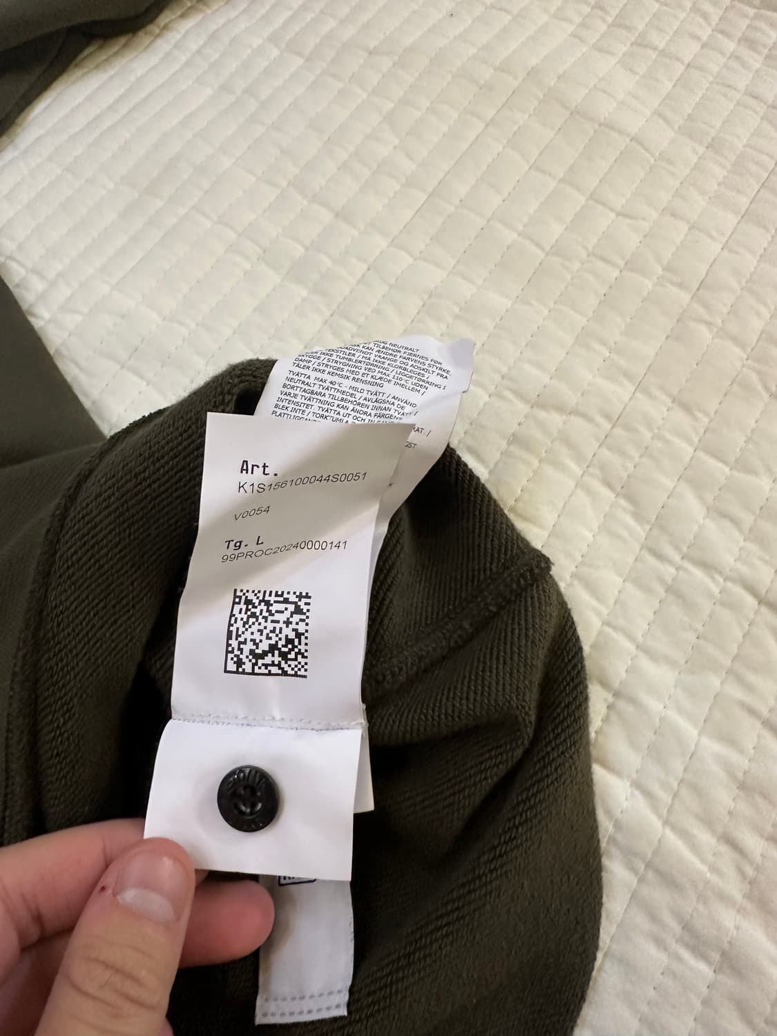 스톤아일랜드 맨투맨 6100044 밀리터리 그린 L 새상품 상품이미지2