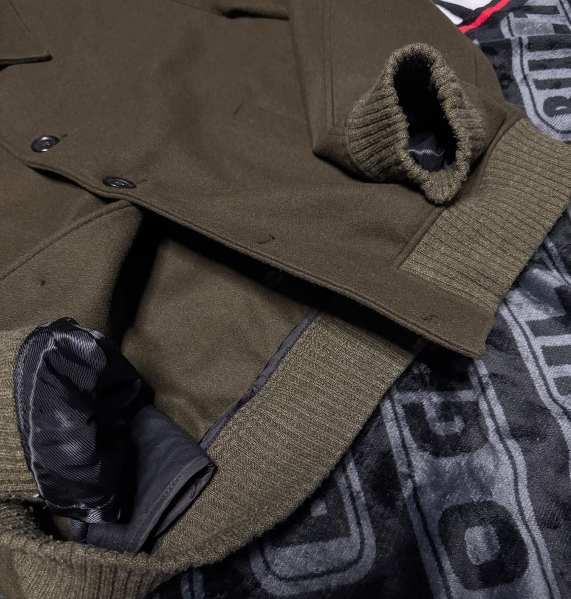 자라 우븐 자켓 윗 포켓 올리브 상품이미지5