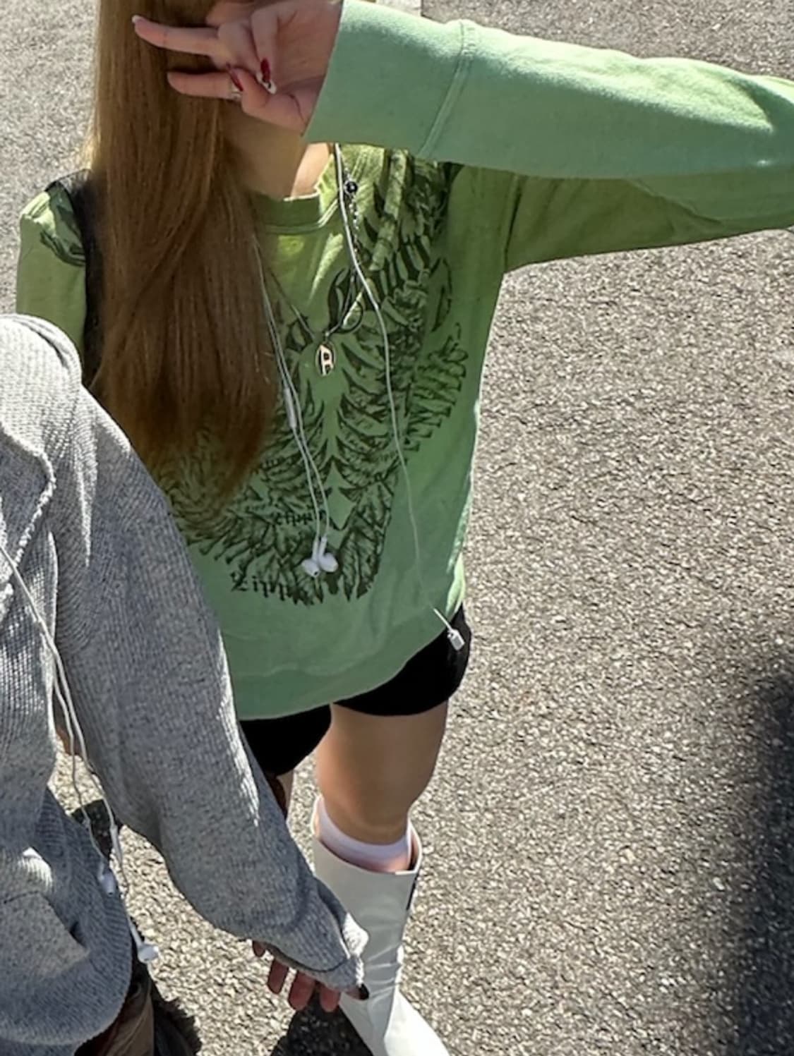 y2k 연두 맨투맨 상품이미지3