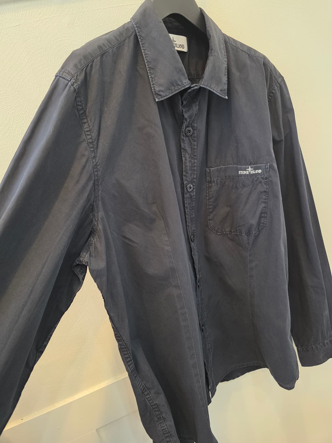 스톤아일랜드 가먼트 다잉 블랙 셔츠 상품이미지4