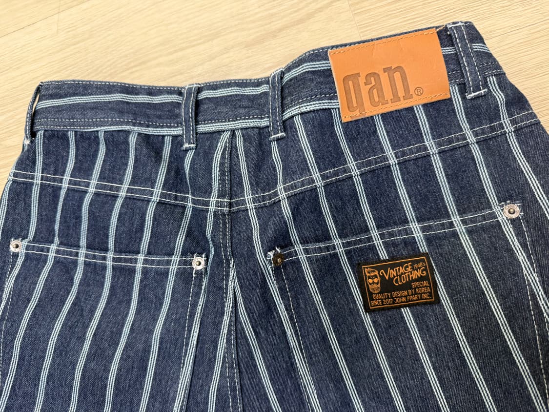 맥우드건 파번 7505 카펜터 와이드핏 스트라이프 다크인디고 데님팬츠 상품이미지5