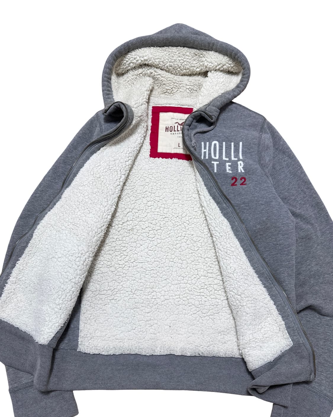 홀리스터 양털 회색 후드집업 상품이미지2