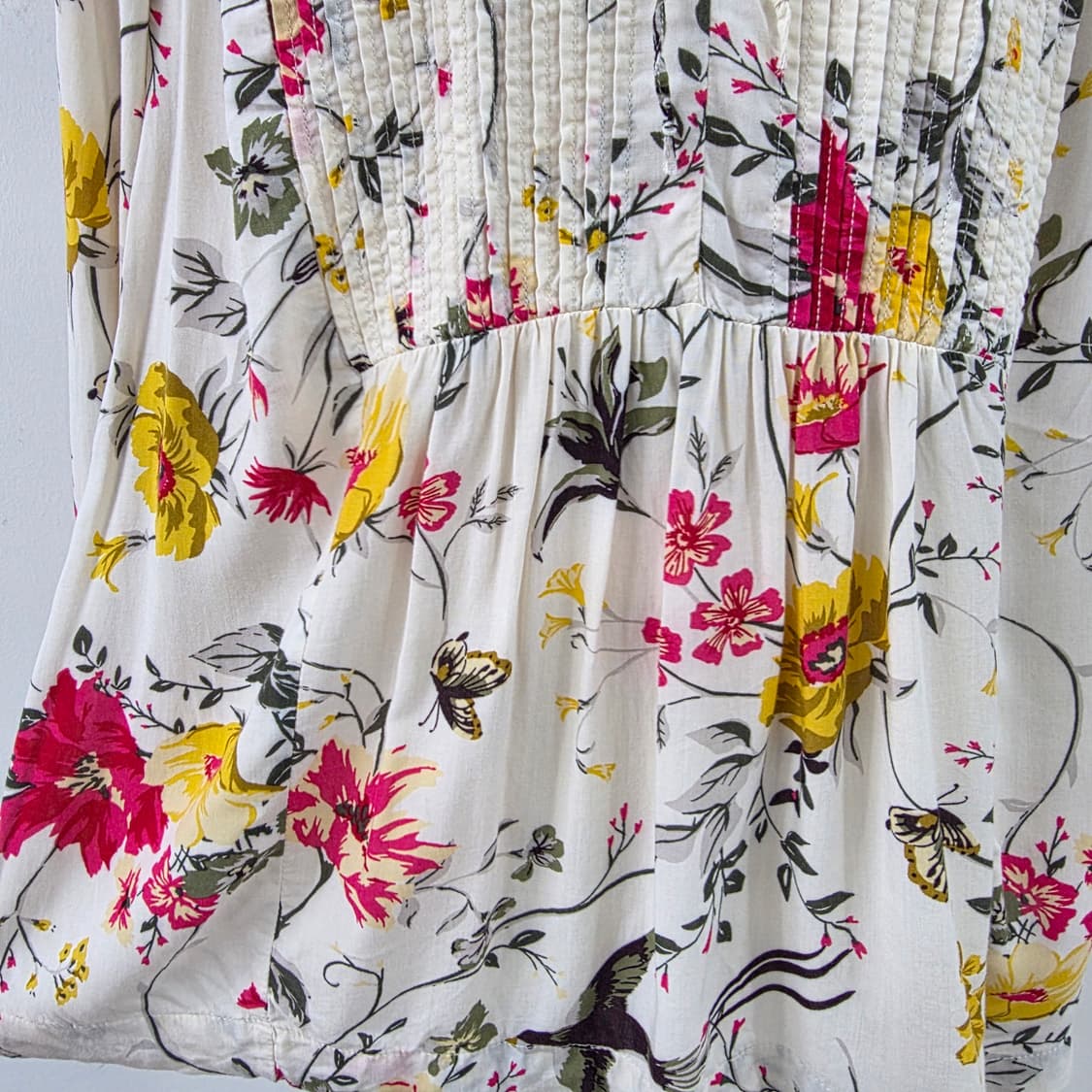 올드네이비 아이보리 플라워 핀턱 보헤미안 블라우스 상품이미지7