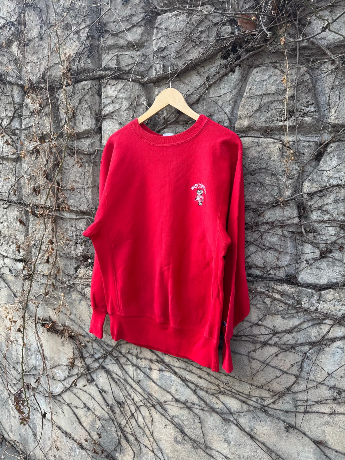 90s 챔피온 usa 빈티지 리버스위브 자수 스웻 셔츠 맨투맨 레드 상품이미지3