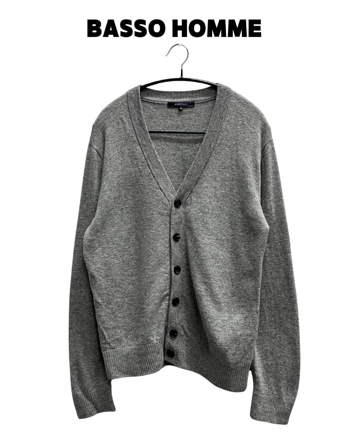 바쏘옴므 울 캐시미어 가디건 그레이 상품이미지1