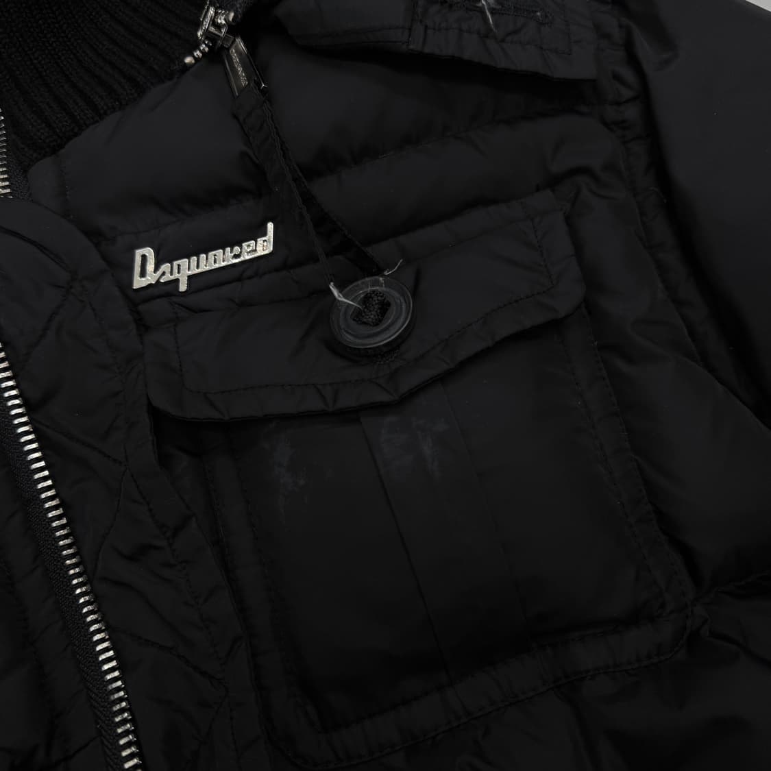 디스퀘어드 콜마이너 라쿤퍼 숏패딩 블랙 상품이미지5