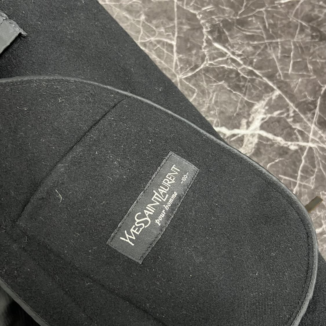 입생로랑 로고 모직 블루종 집업자켓 블랙 상품이미지5