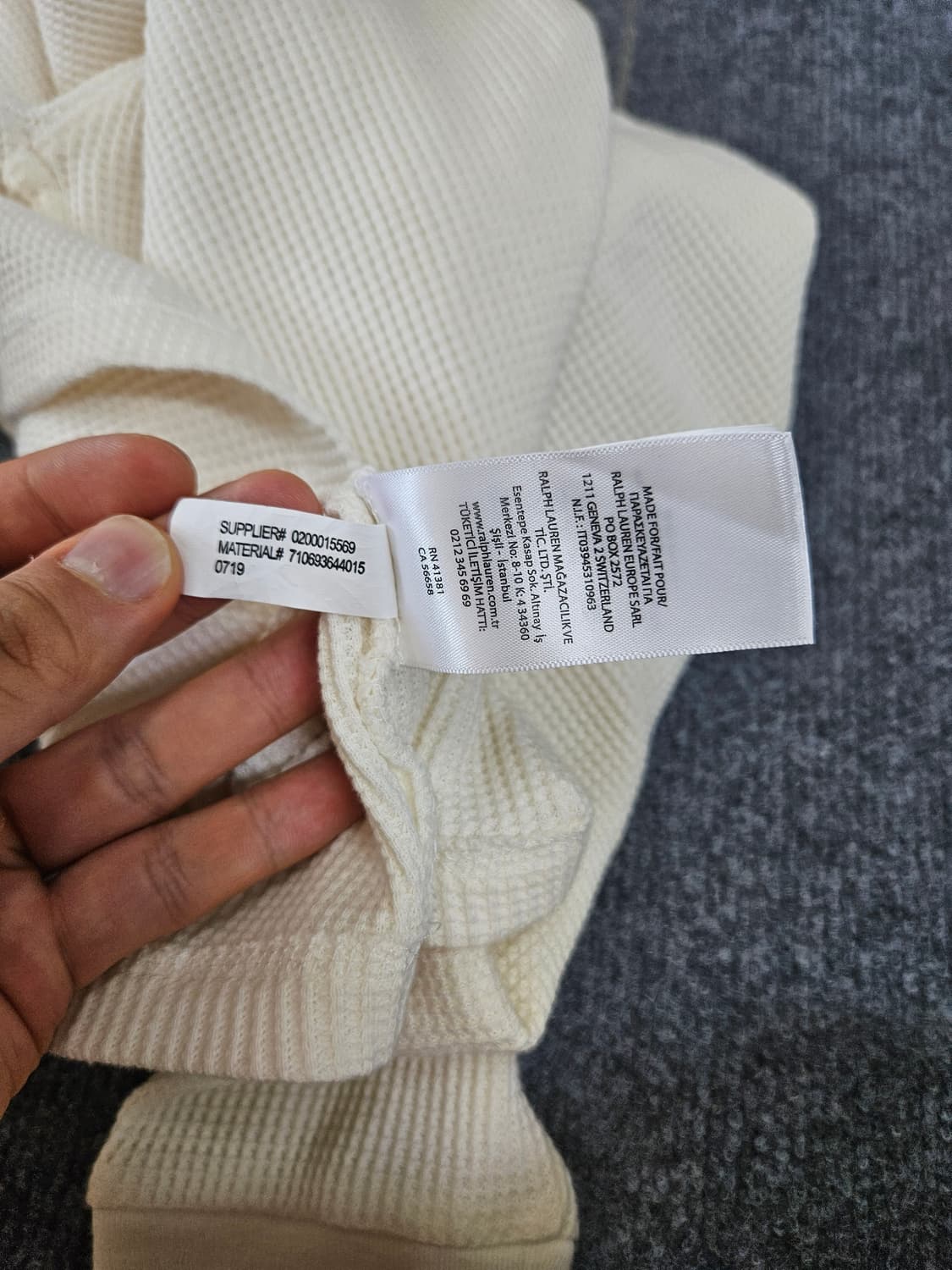 폴로 랄프로렌 아이보리 와플셔츠 M 급처 상품이미지8