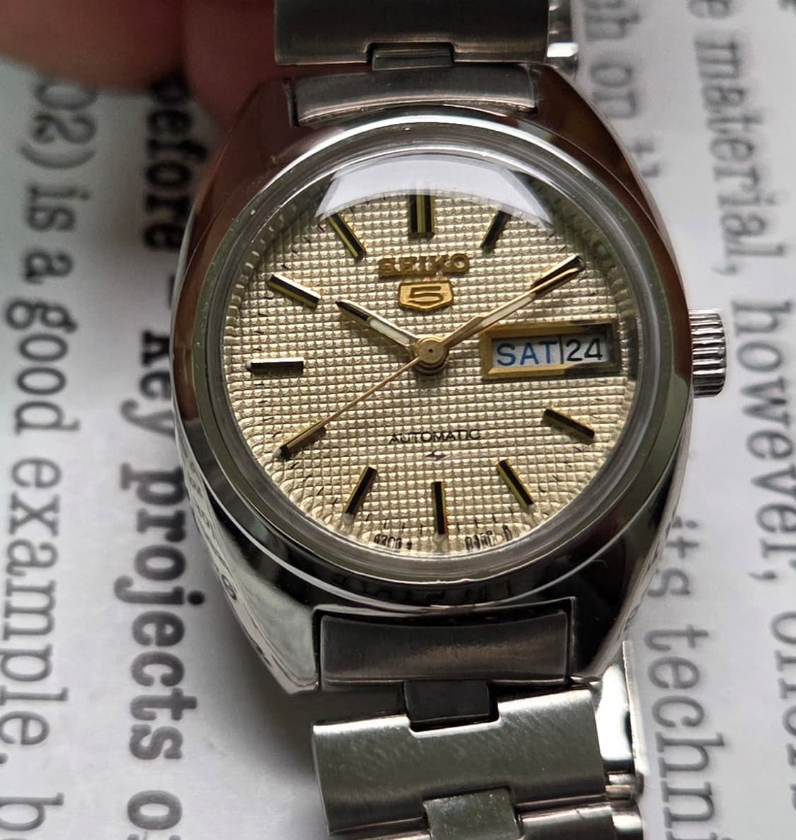 빈티지 세이코 터틀형 골드 와플판 오토매틱 여성용 브레이슬릿 ver. 상품이미지1