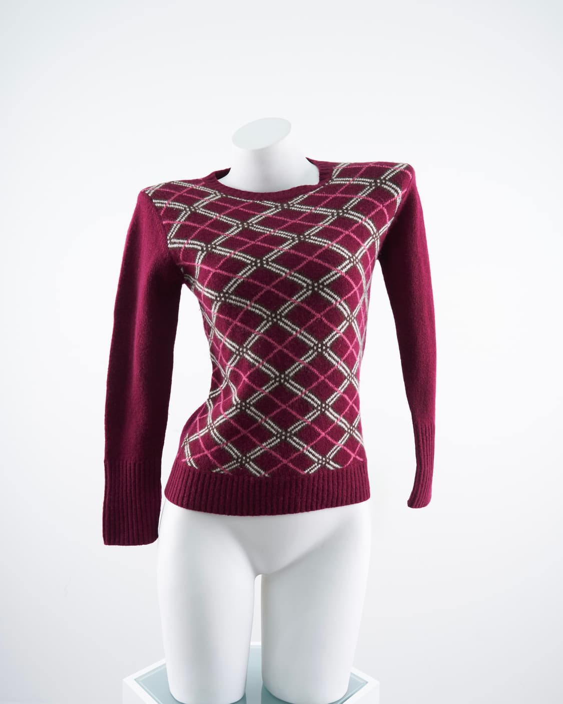 Burberry 노바체크 버건디 울 니트 상품이미지1