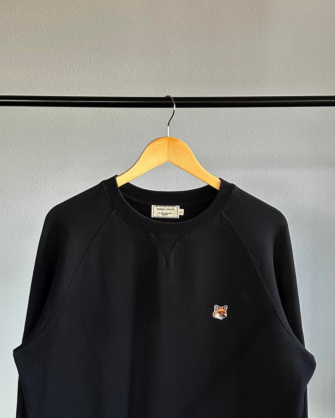 [L]메종키츠네 폭스헤드 블랙 맨투맨 상품이미지2