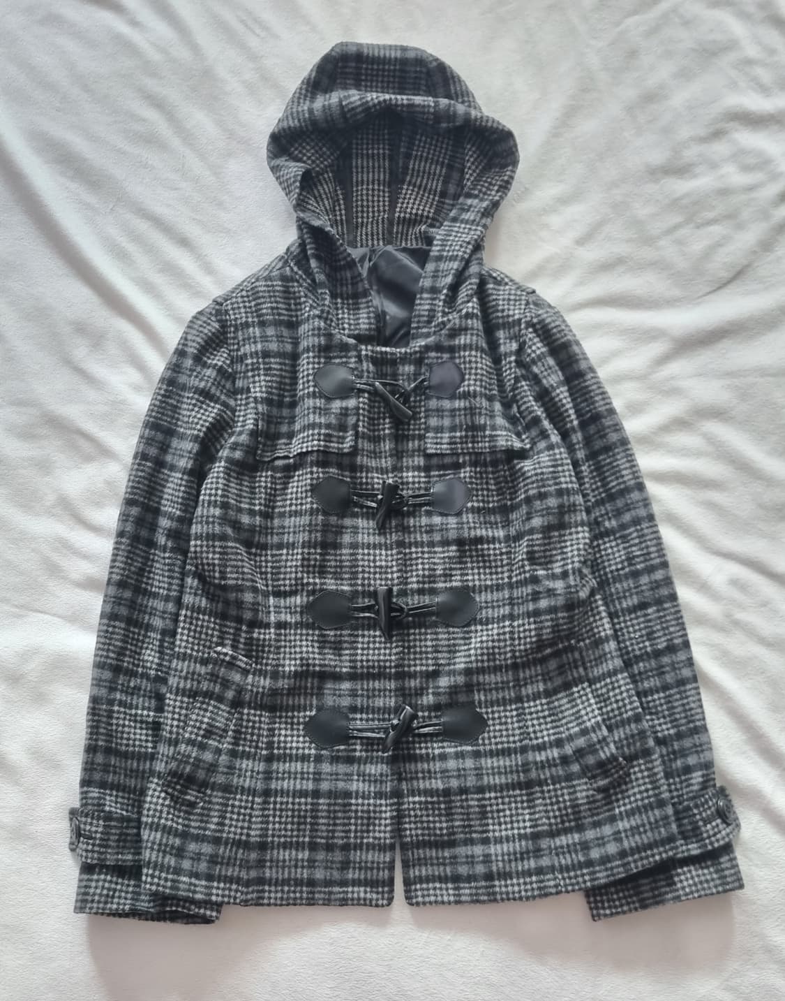 빈티지 모리걸 하구미 체크 코트 상품이미지1