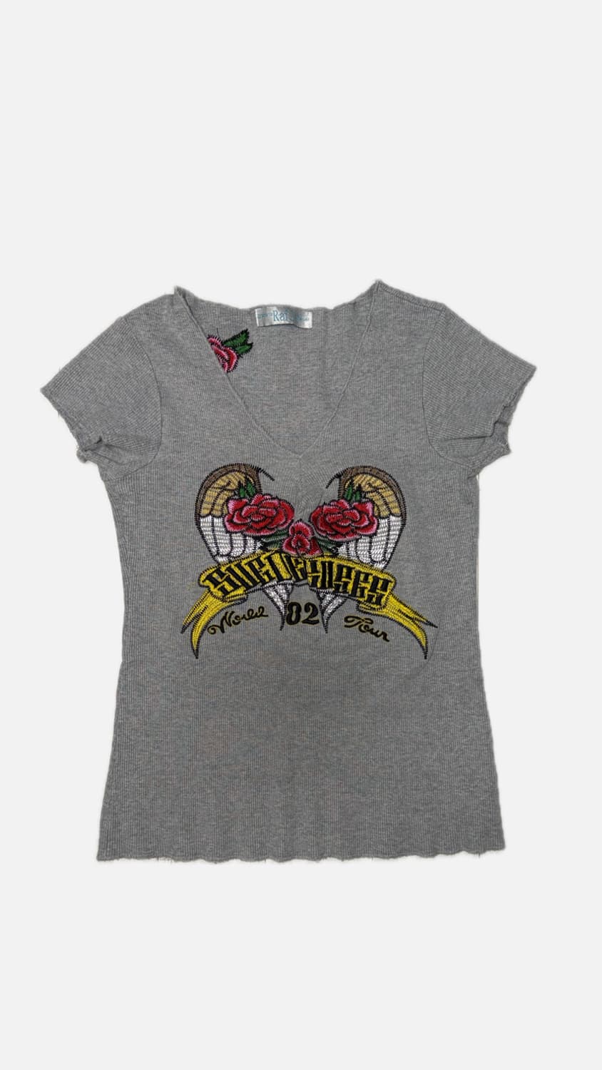 그레이 자수 반팔 상품이미지1