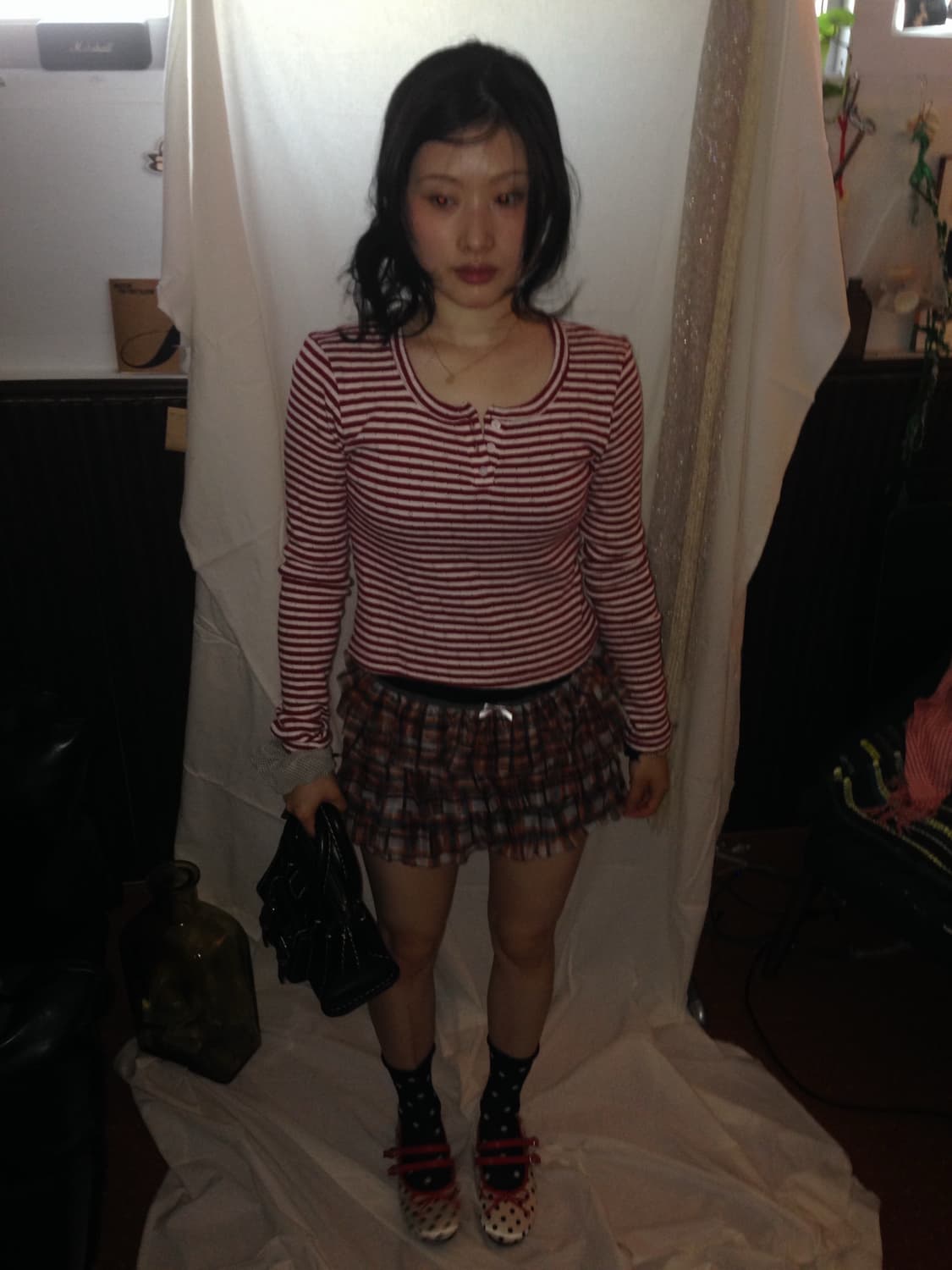 스트라이프 레드 T 상품이미지6