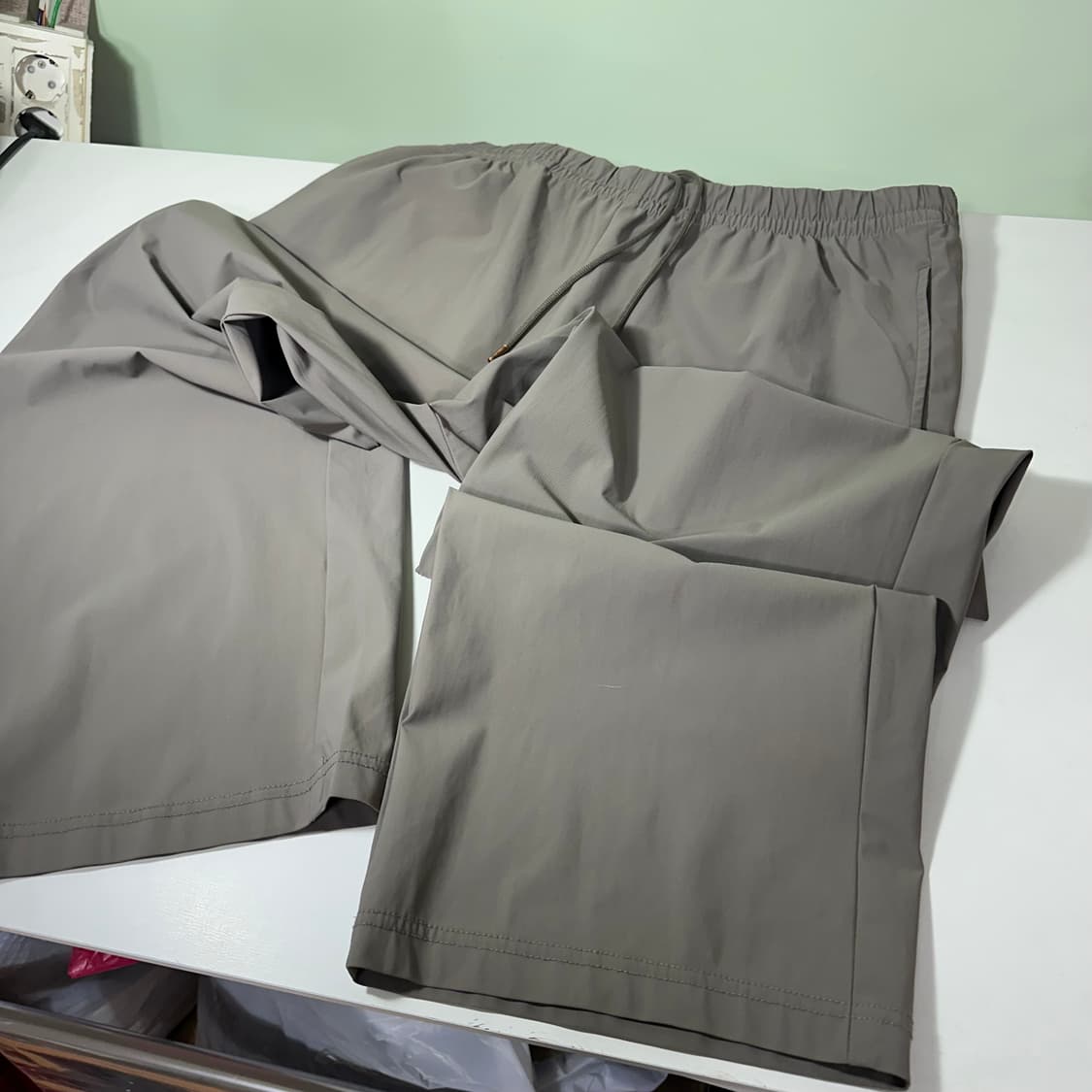 34 XL 무신사스탠다드 진그레이 와이드핏 써머폴리 밴딩팬츠 상품이미지4