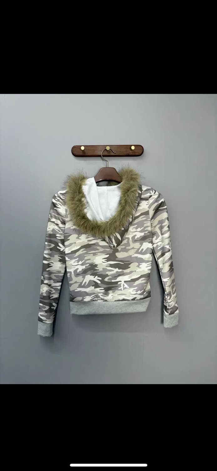 빈티지 y2k 울프죠 카모라이트 후드집업 H1591 상품이미지4