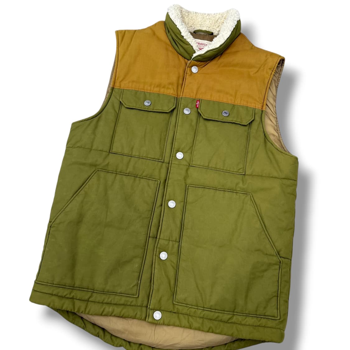 리바이스 올리브그린 배색 포켓 패딩조끼 상품이미지3