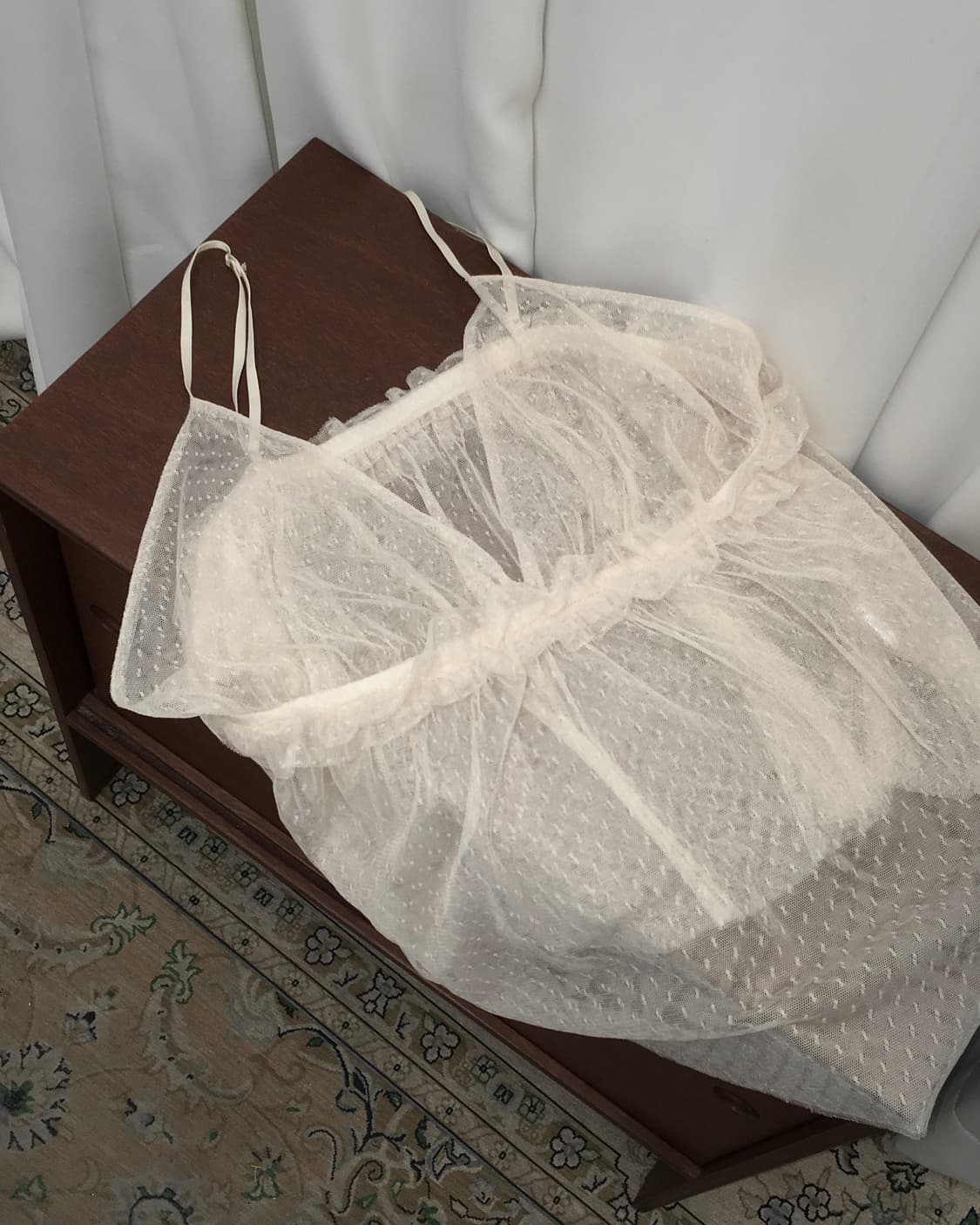 아이보리 프릴 슬리브리스 상품이미지2