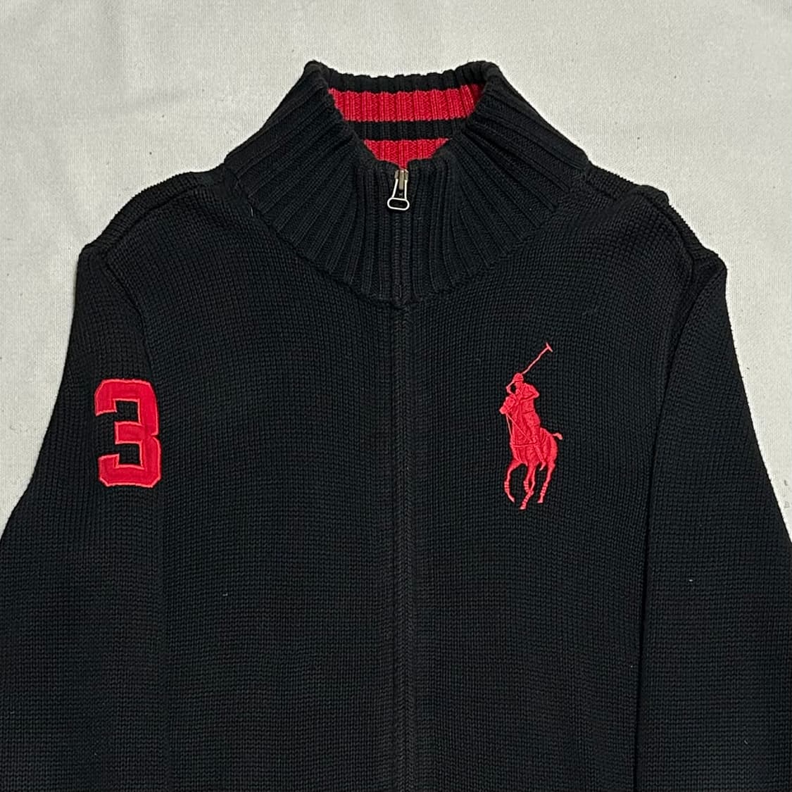 XL 폴로랄프로렌 빅포니 블랙 니트집업 상품이미지1