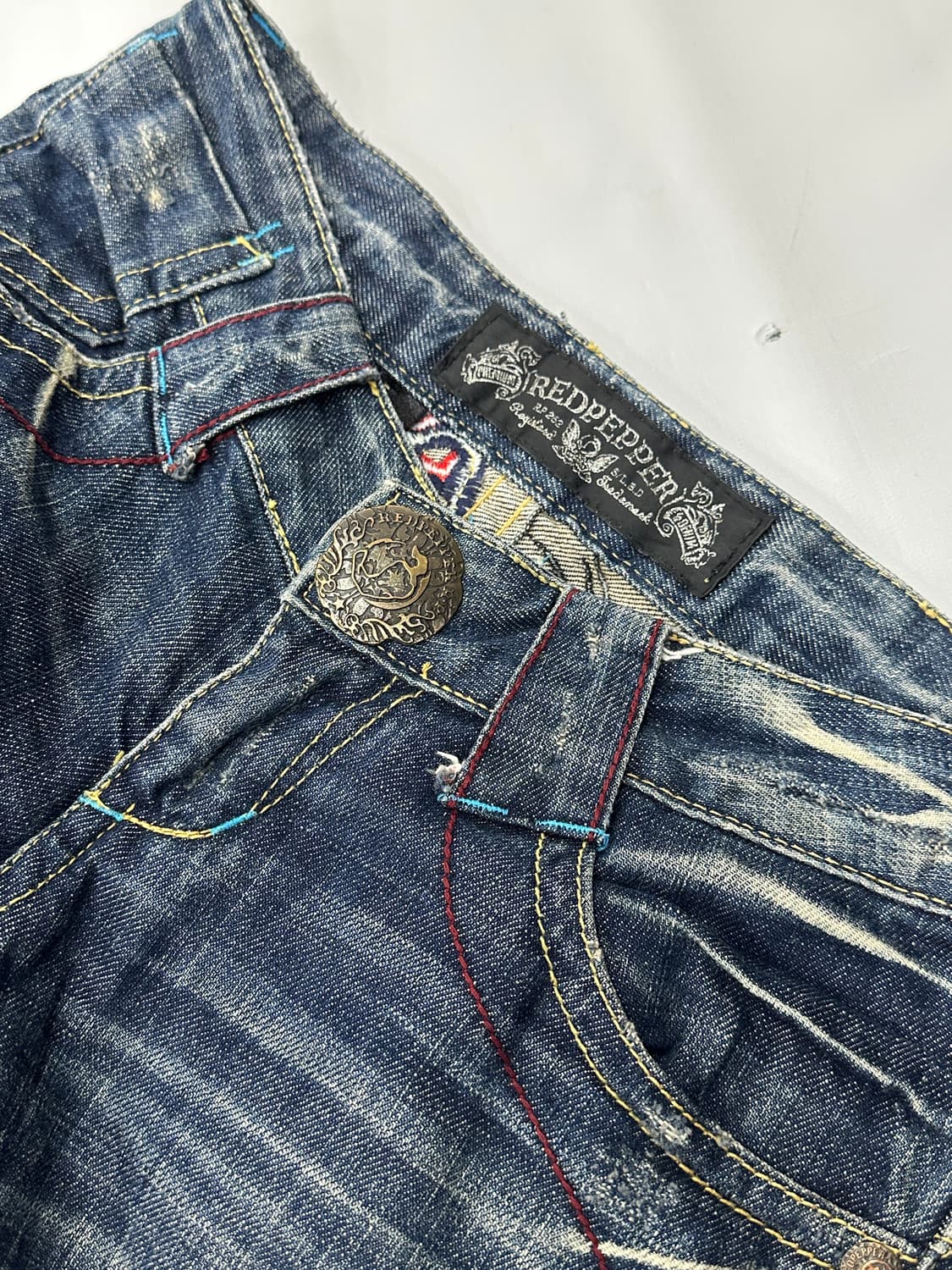 ⛓️red pepper 빈티지 워싱 백포인트 데님 세미부츠컷 팬츠⛓️ 상품이미지5