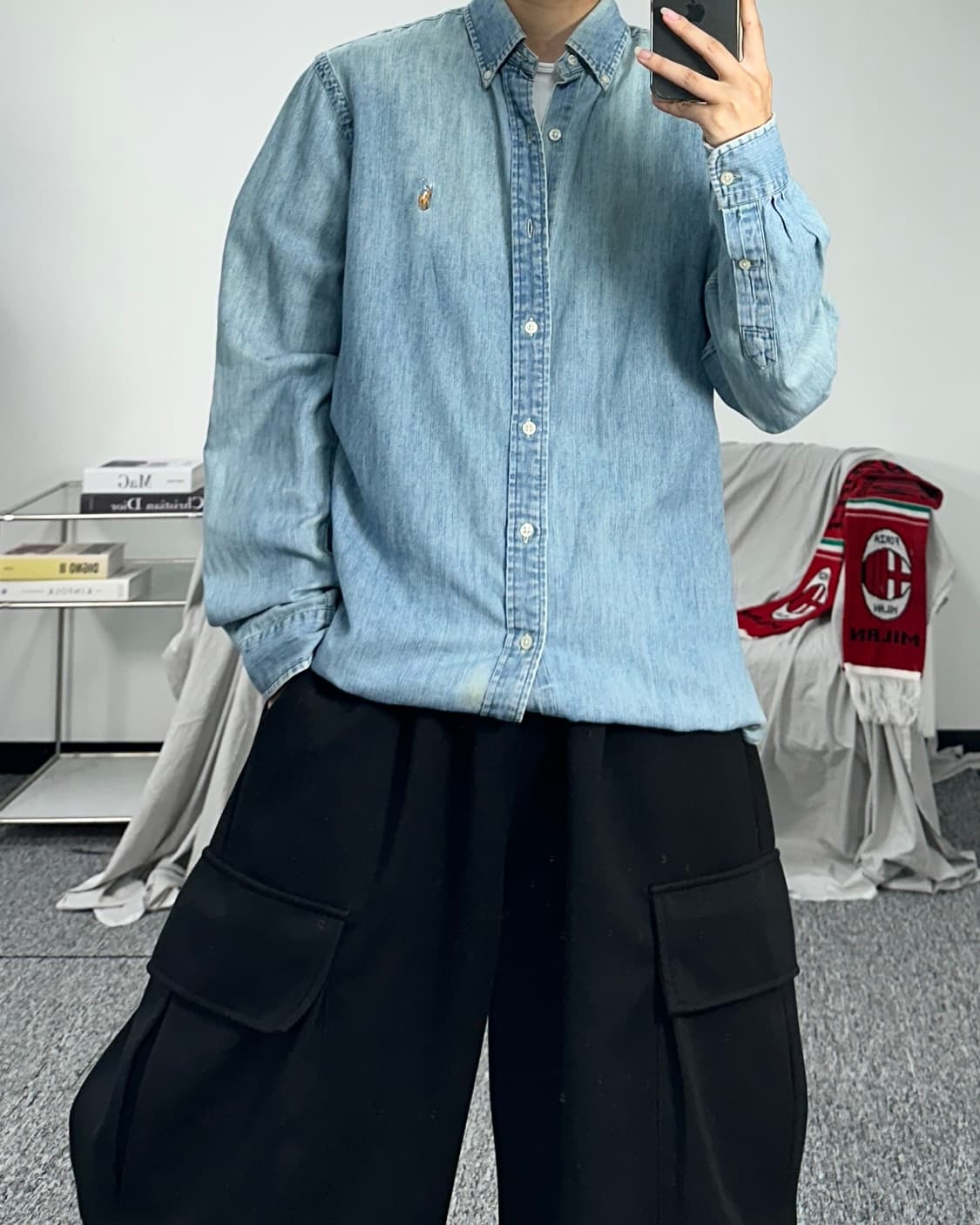 폴로 랄프로렌 멀티포니 워싱 데님셔츠 M 상품이미지4