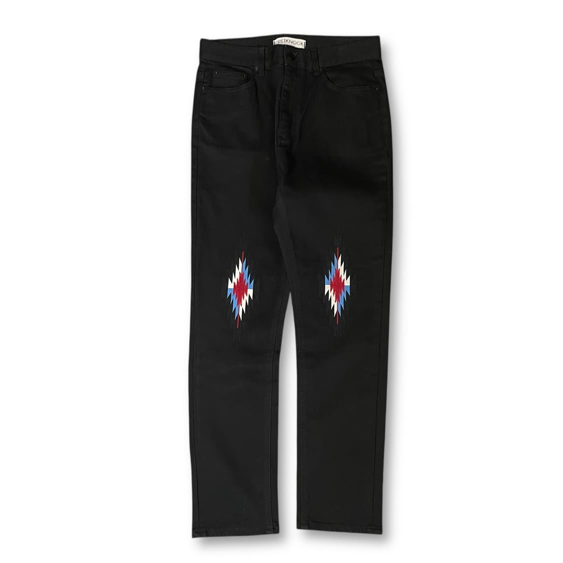 (30) 프라이노크 블랙 오르테가 자수 데님 팬츠 상품이미지1