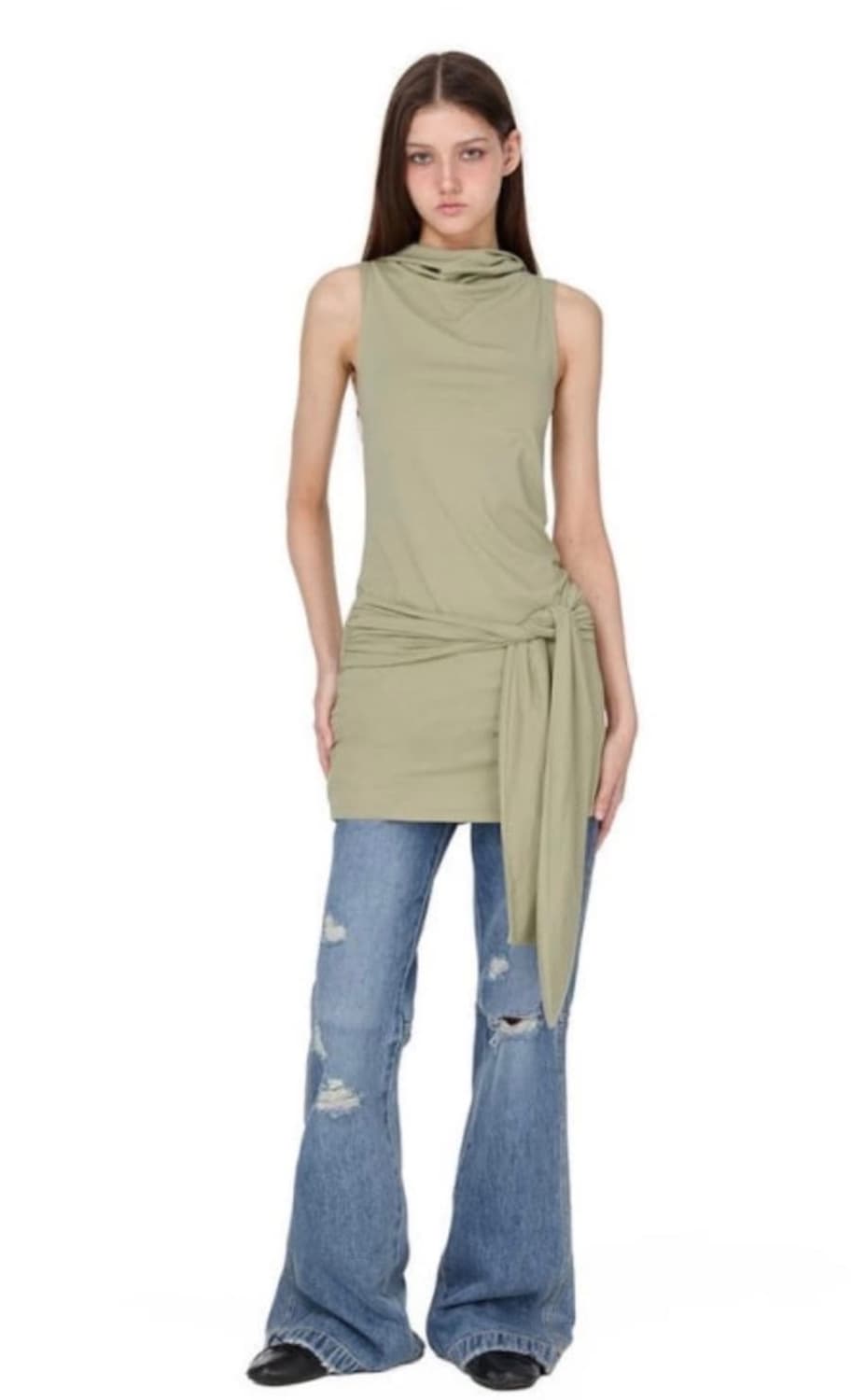 Sunburnproject 썬번 후디 타이 원피스 상품이미지1