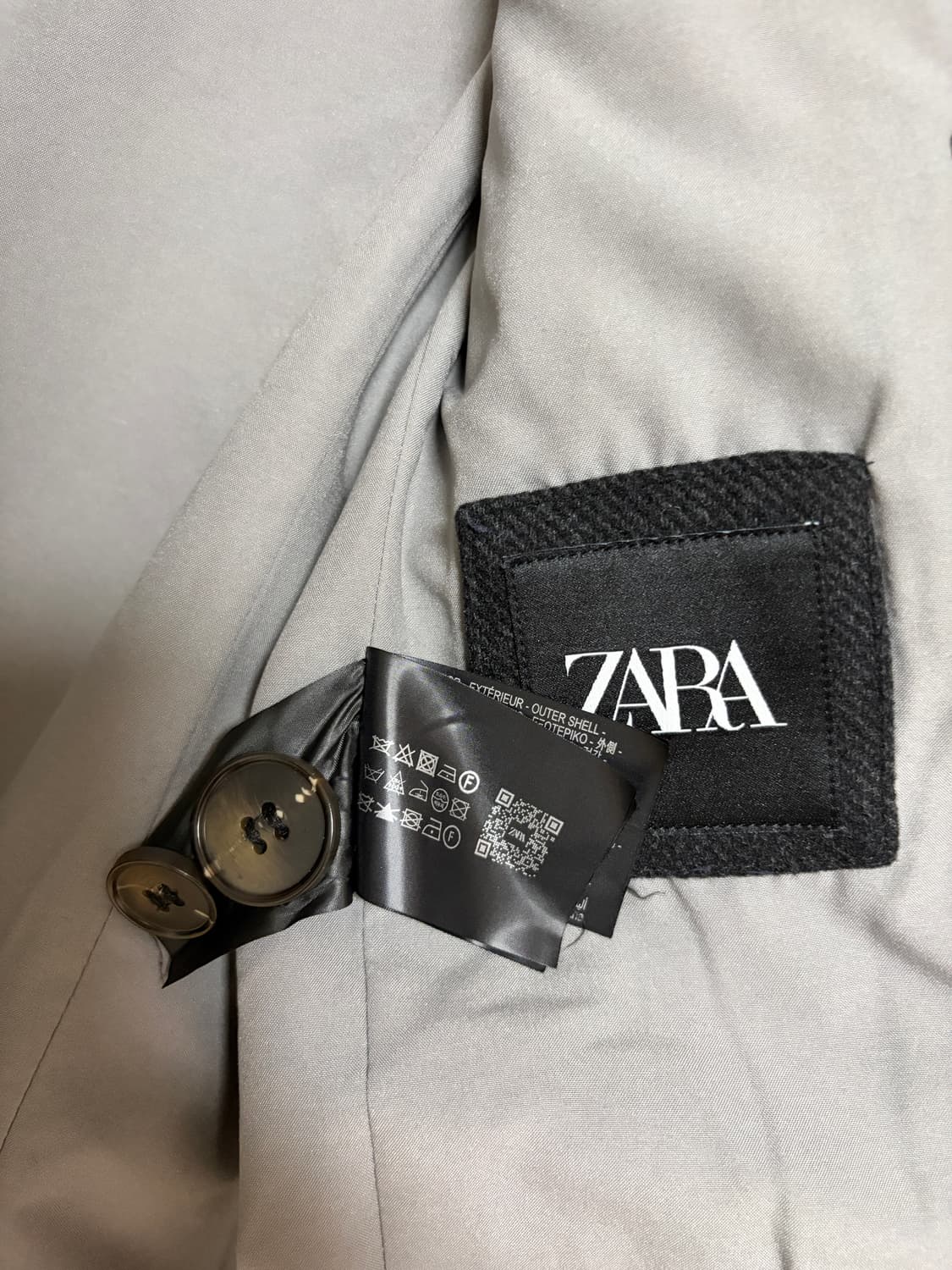 자라 울혼방 오버핏 블레이저 다크 그레이 US S 상품이미지6