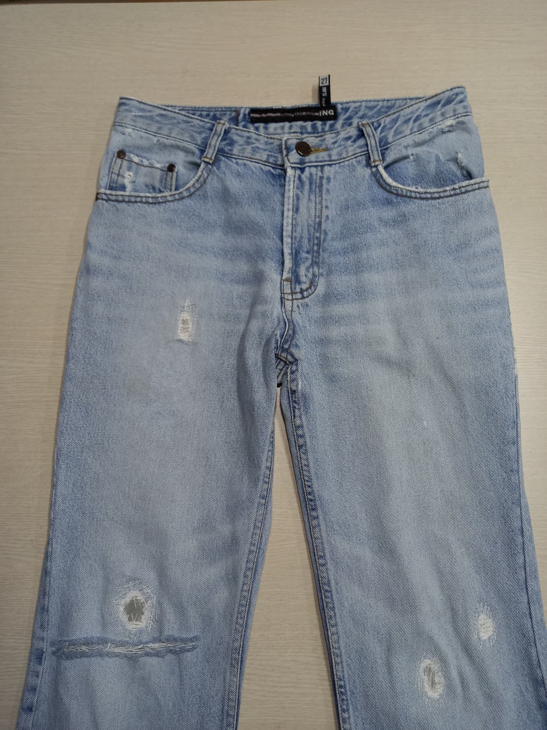 27 INGALLS 데미지워싱 일자진 연청 리페어진 27-606 상품이미지3