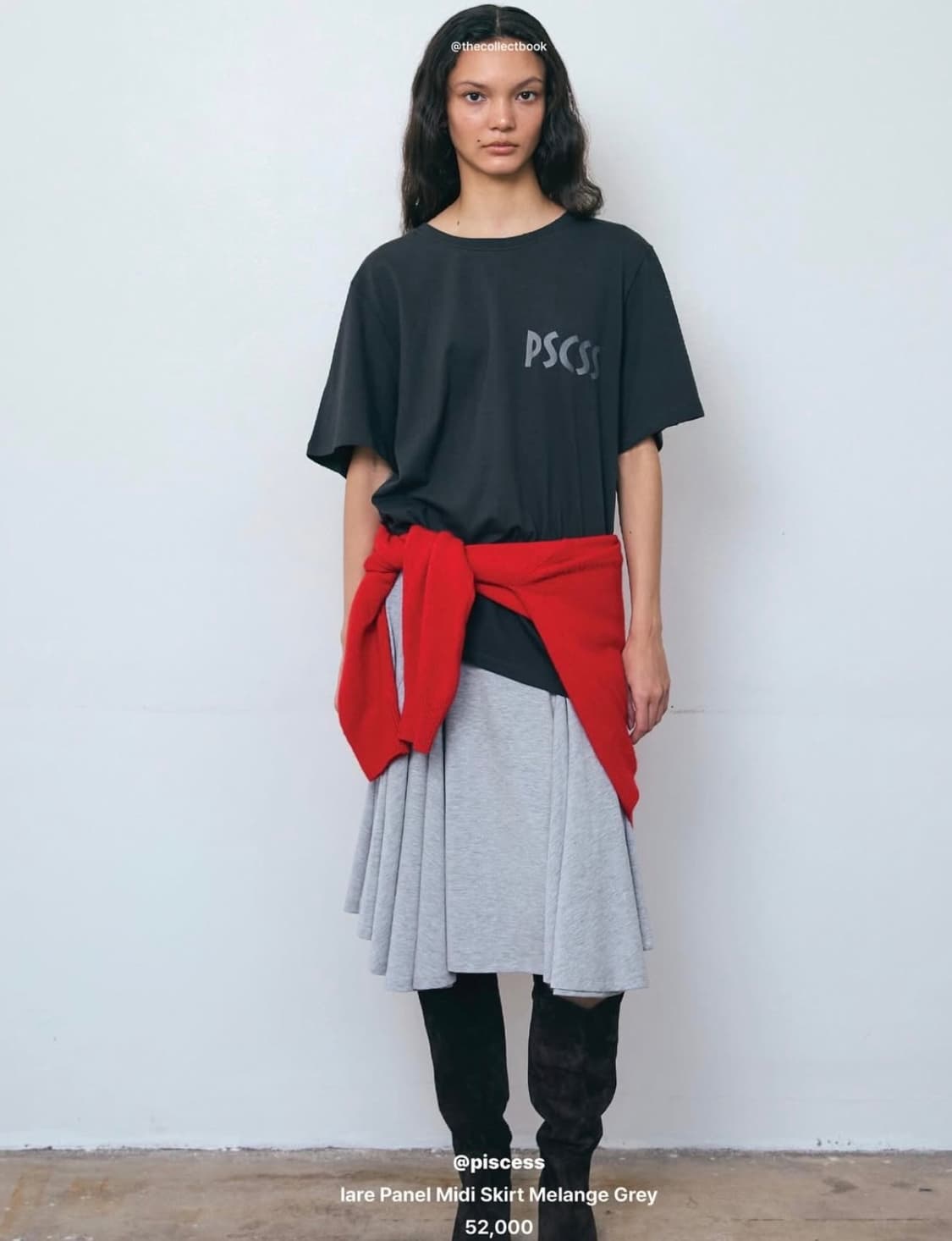 파이시스 플레어 패널 미디 스커트 새상품 상품이미지4