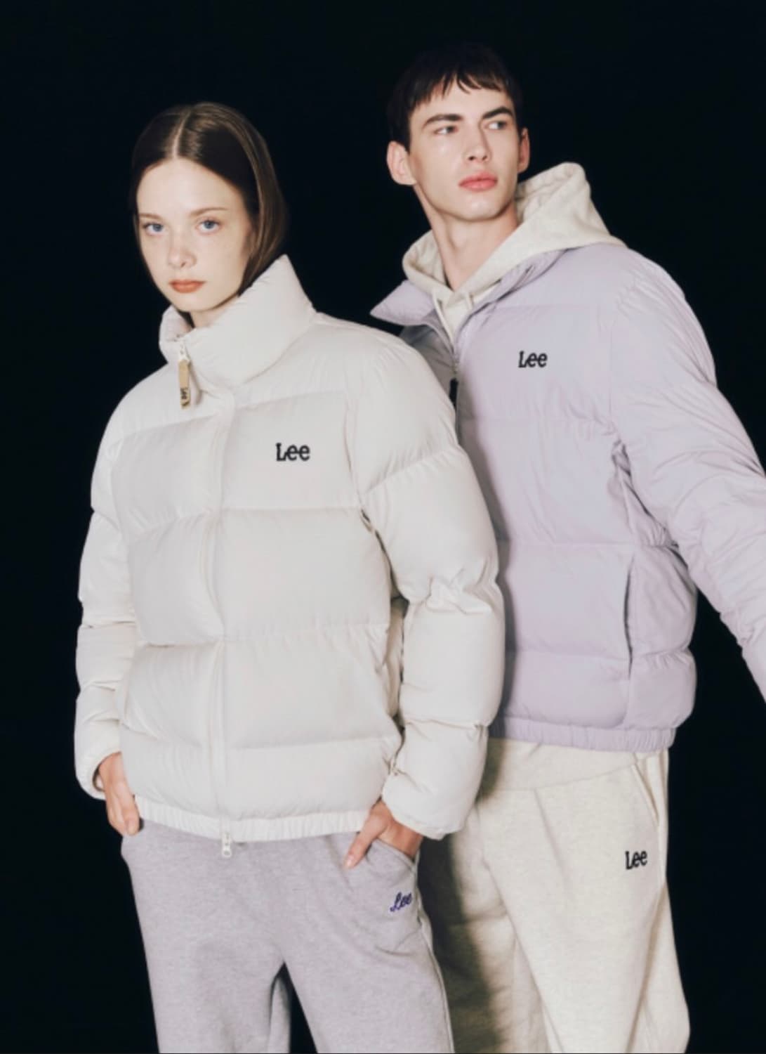 M ) Lee 트위치 로고 남녀공용 다운 숏패딩 상품이미지1