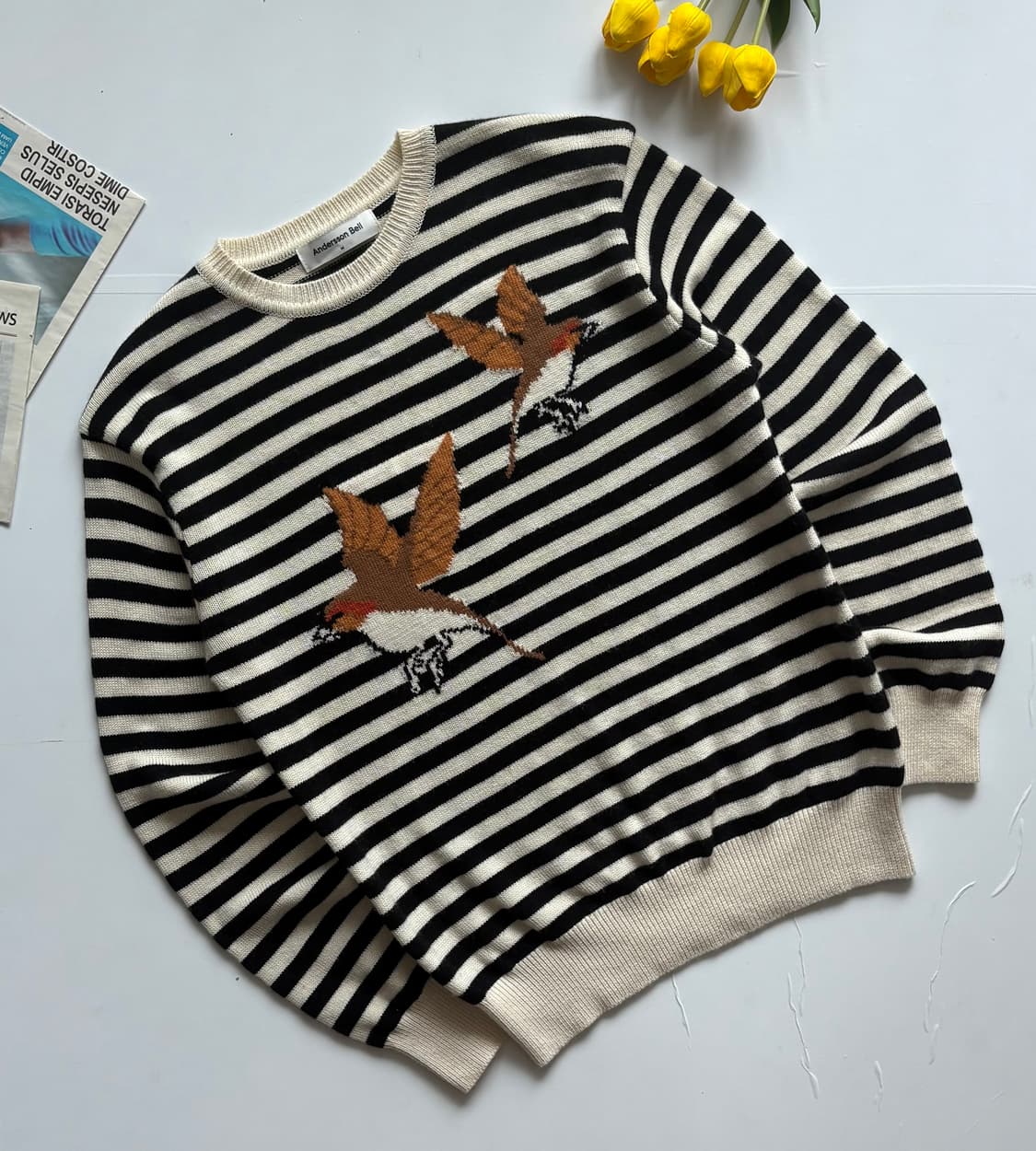 앤더슨벨 버드 스트라이프 스웨터 니트 상품이미지1