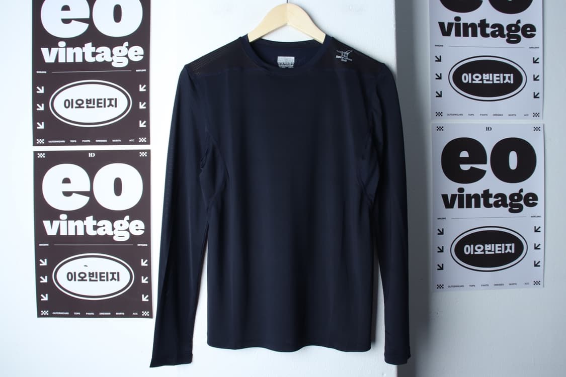 (L-XL) 헨리코튼 긴팔티셔츠 골프 기능성 네이비-H33049 상품이미지2
