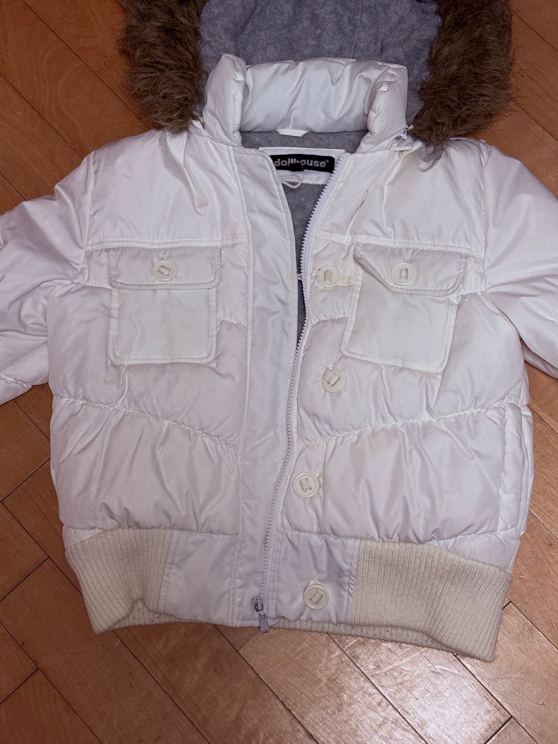 미국 빈티지 y2k 퍼 후드 패딩 m 상품이미지9