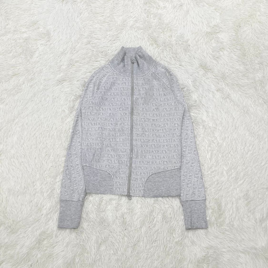 알마니 익스체인지 올오버 로고 집업 그레이 상품이미지2