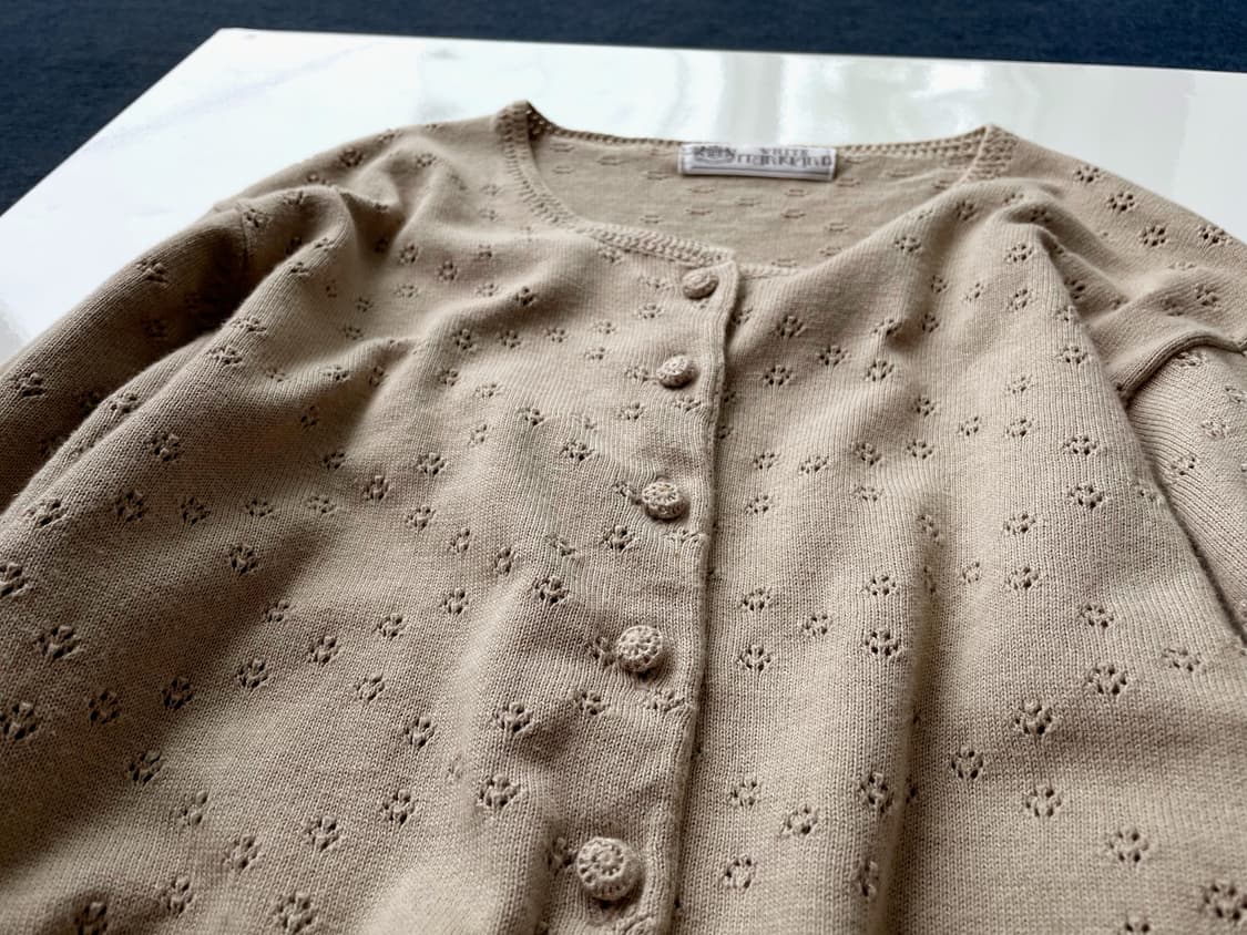 Cotton punched knit l/s cardig 상품이미지4