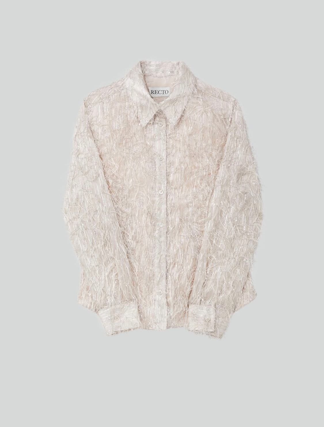 렉토 REGALO METALIC FRINGE SHIRT(페일 베이지) 상품이미지2
