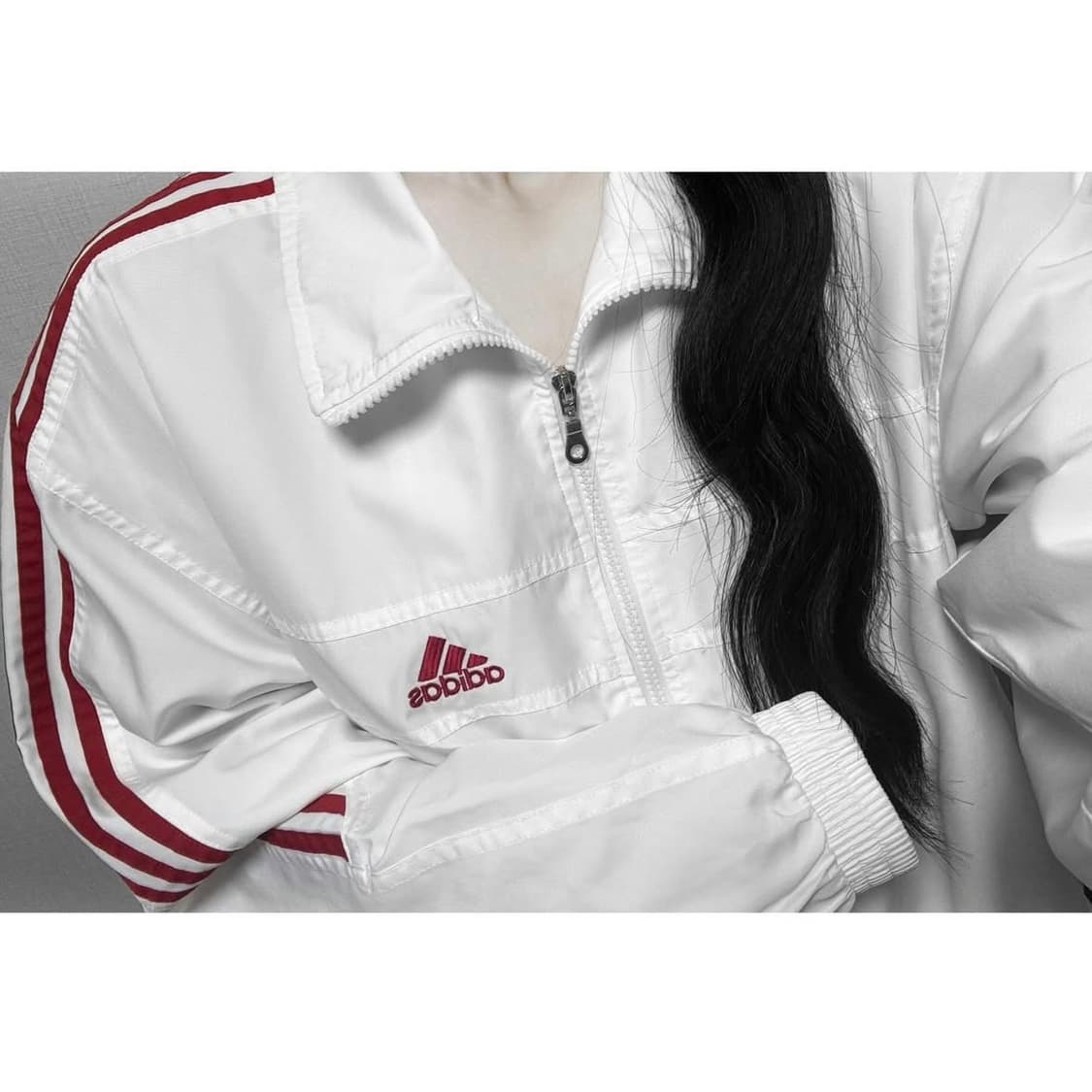 아디다스 올드스쿨 화이트 레드 흰빨 바람막이 상품이미지1