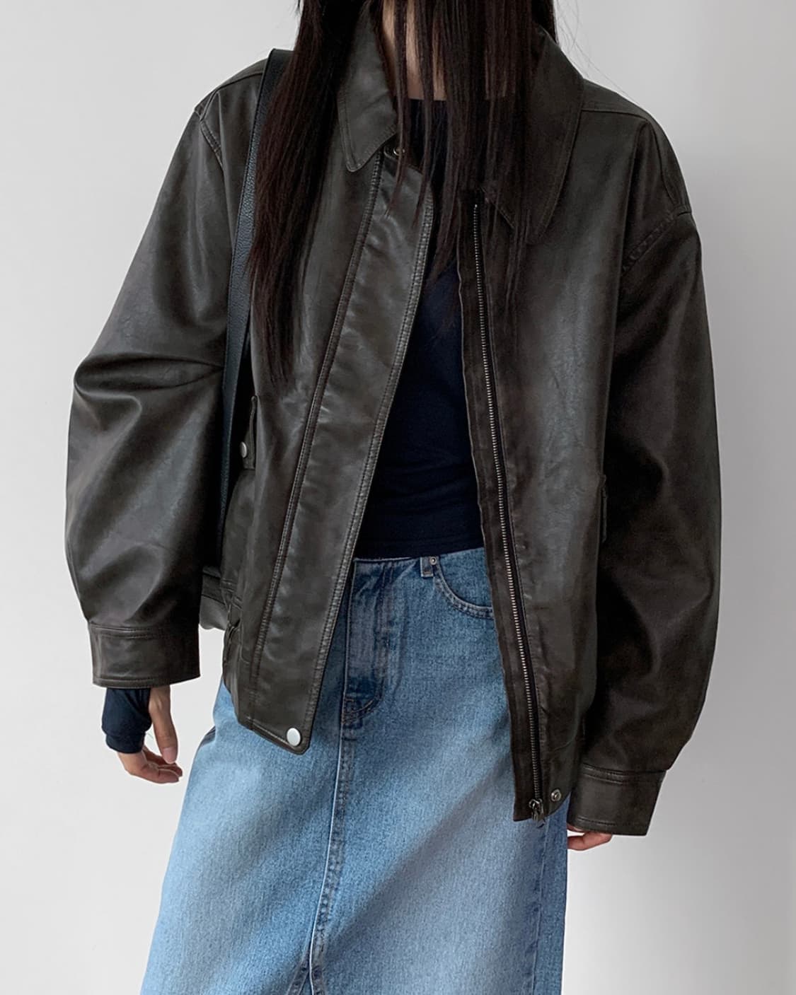 [매니크] 세크 레더 자켓 상품이미지1