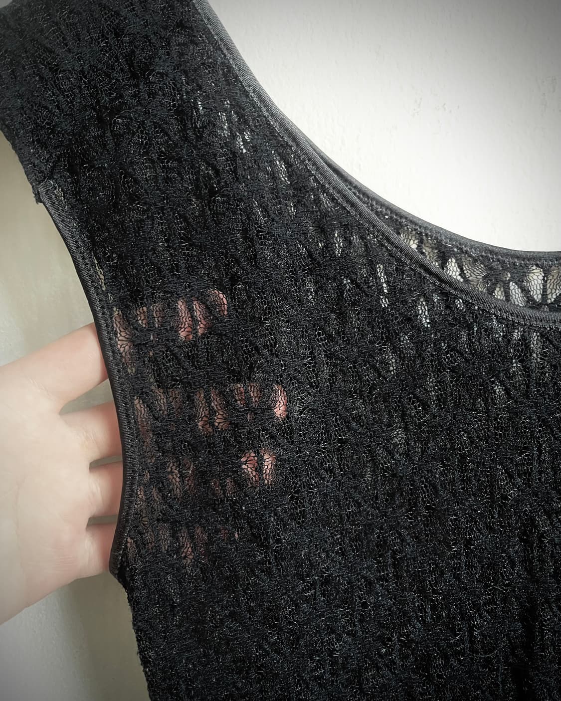Japanese Vintage Black Mesh Sleeveles 상품이미지6