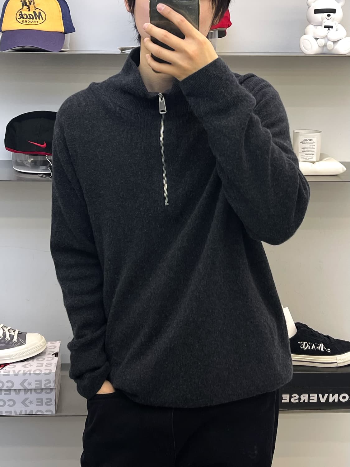 버버리 100%캐시미어 하프 집 스웨터 상품이미지2