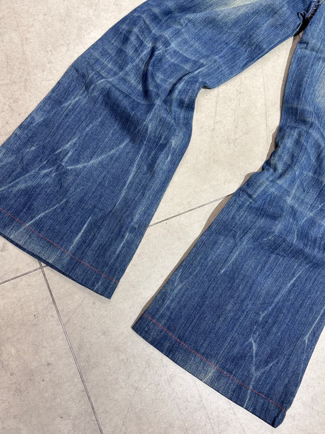 Fetish Jeans 빈티지 스티치 워싱 투버튼 와이드 데님 팬츠 바지 상품이미지8