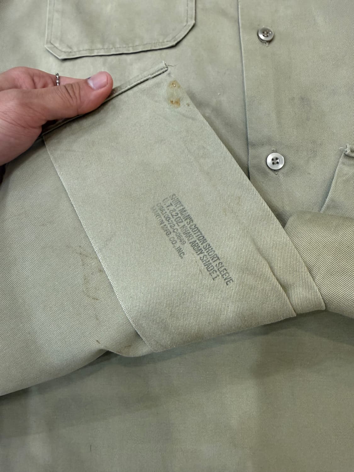80s U.S. Military Army Tan 445 카키 반팔 셔츠 상품이미지6