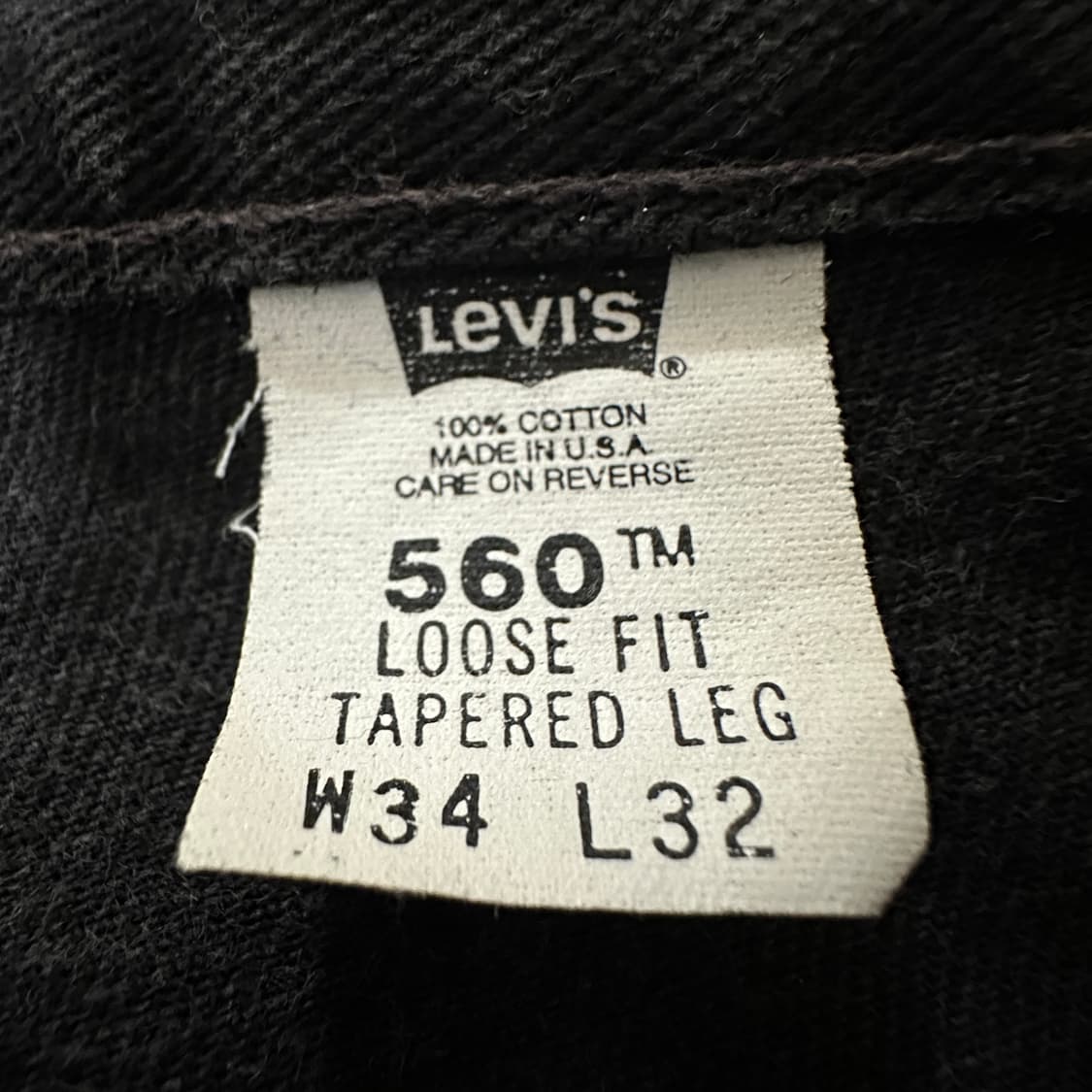 LEVI'S 560 00' usa loose fit black jeans 상품이미지4